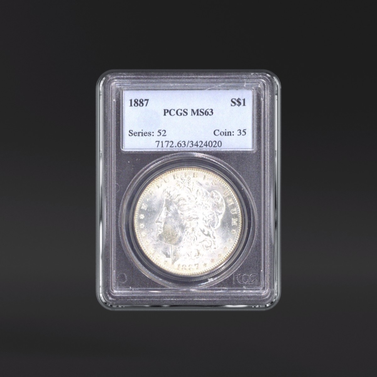 高鑑定　1887年 イタリア リラ PCGS MS63 1887 One Dollar PCGS MS63